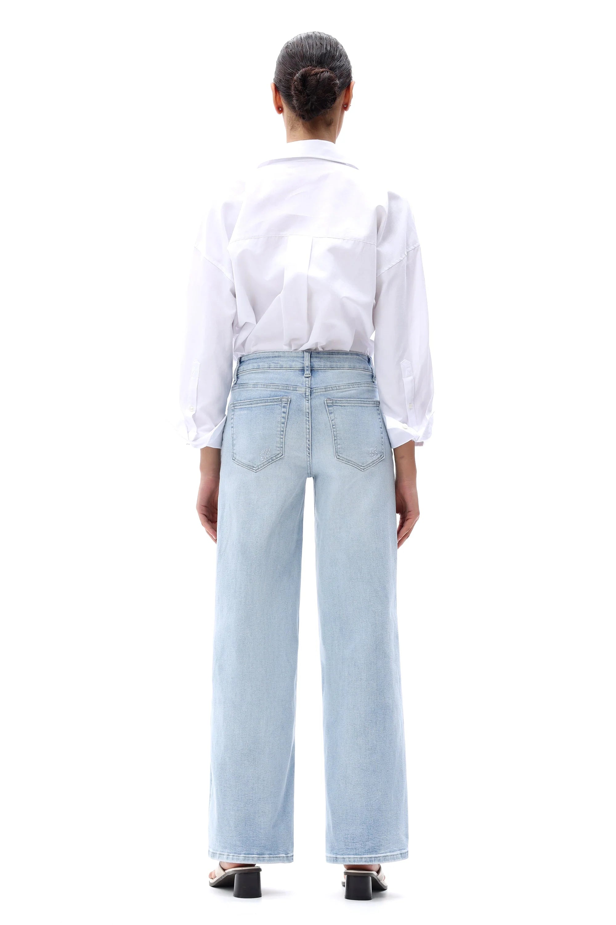 Mühelose, küsteninspirierte Mid-Rise-Wide-Leg-Jeans